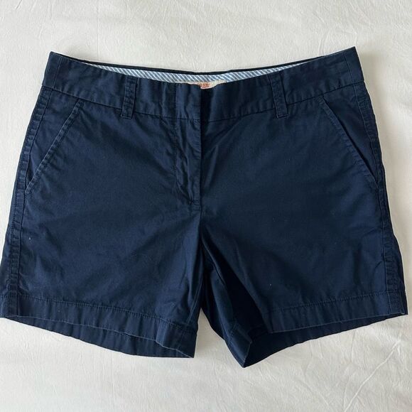 J.Crew BUNDLE 2 Shorts Women's size 2 100% Cotton Tan Navy Chino Broken In EUC - Picture 3 of 12